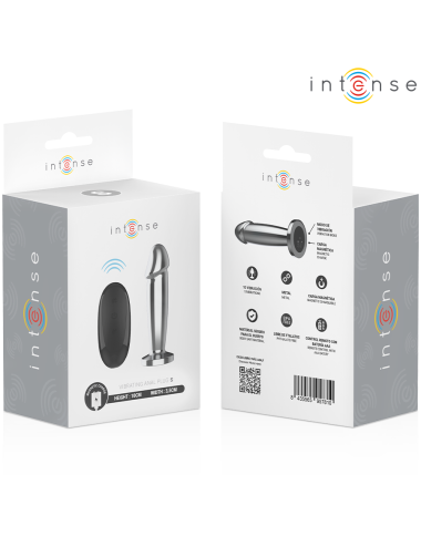 INTENSE - ANAL PLUG 10 VIBRAZIONI DILDO METALLO CON TELECOMANDO S