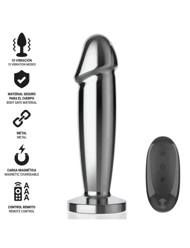 INTENSE - ANAL PLUG 10 VIBRAZIONI DILDO METALLO CON TELECOMANDO M
