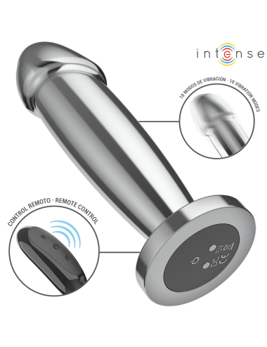 INTENSE - ANAL PLUG 10 VIBRAZIONI DILDO METALLO CON TELECOMANDO M