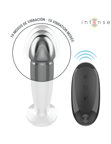 INTENSE - ANAL PLUG 10 VIBRAZIONI DILDO METALLO CON TELECOMANDO M