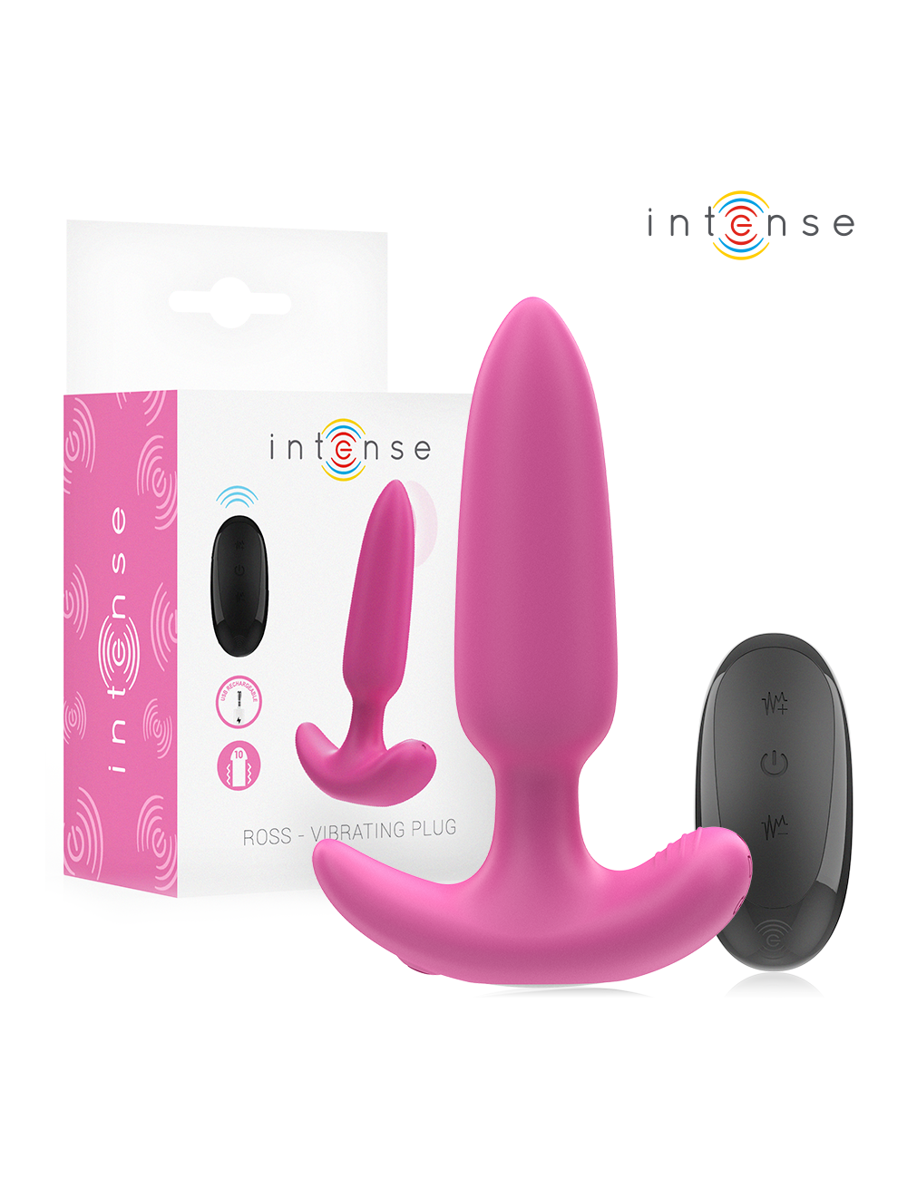 INTENSE - ROSS ANAL PLUG 10 VIBRAZIONI ROSA TELECOMANDO INTENSE - ROSS ANAL PLUG 10 VIBRAZIONI ROSA TELECOMANDO
