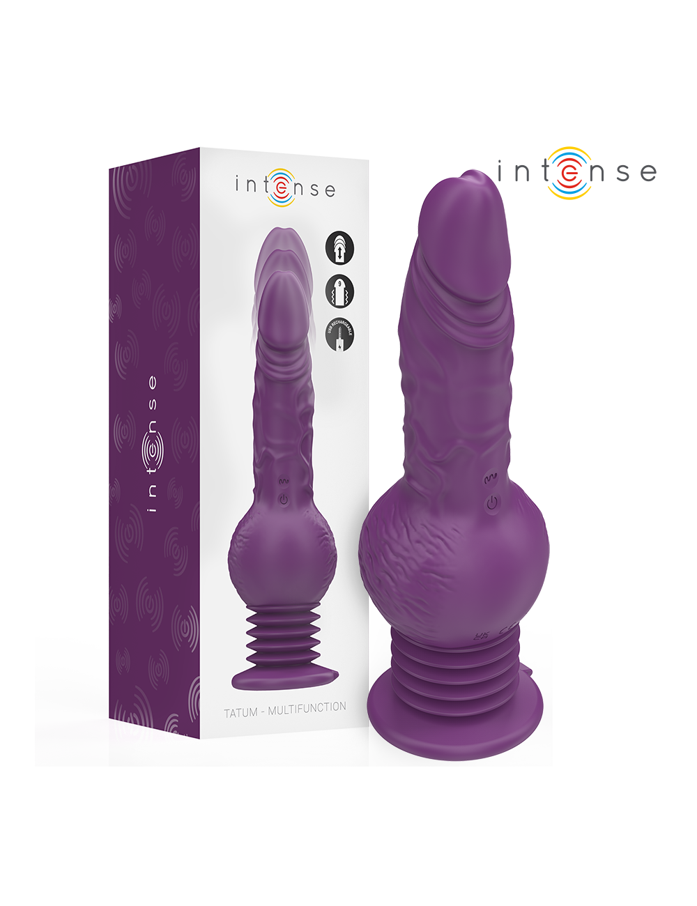 INTENSE - VIBRATORE MULTIFUNZIONE TATUM CON VIBRAZIONE SU E GIÙ 24 CM VIOLA INTENSE - VIBRATORE MULTIFUNZIONE TATUM CON VIBRAZIONE SU E GIÙ 24 CM VIOLA