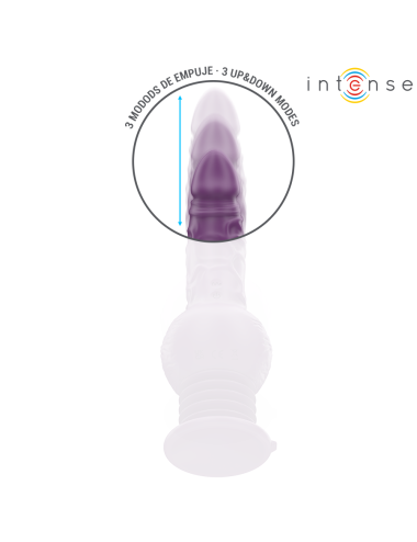 INTENSE - VIBRATORE MULTIFUNZIONE TATUM CON VIBRAZIONE SU E GIÙ 24 CM VIOLA