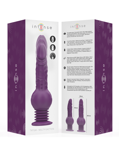 INTENSE - VIBRATORE MULTIFUNZIONE TATUM CON VIBRAZIONE SU E GIÙ 24 CM VIOLA