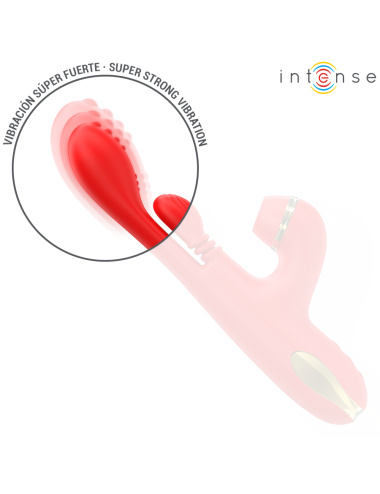 INTENSE - KATY STIMOLATORE CLITORIDEO MULTIFUNZIONE 4 TESTINE INTERCAMBIABILI ROSSO