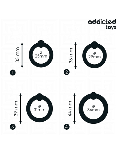 ADDICTED TOYS - SET DI ANELLI IN SILICONE A PRESSIONE