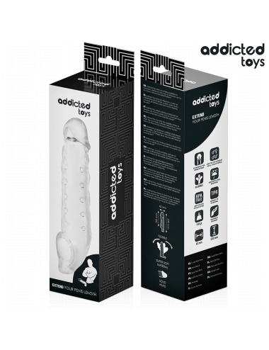 ADDICTED TOYS - GUAINA PER PENE TRASPARENTE TAGLIA M 27 CM