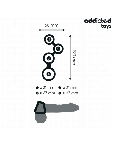 ADDICTED TOYS - ANELLO PER PENE CON DIVISORI PER TESTICOLI