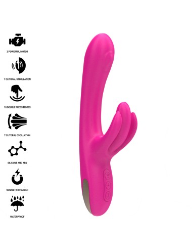 INTENSE - VIBRATORE MULTIFUNZIONE CONIGLIO BRITNEY 23 CM ROSA