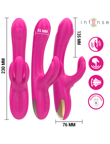 INTENSE - VIBRATORE MULTIFUNZIONE CONIGLIO BRITNEY 23 CM ROSA