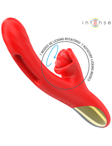 INTENSE - JESSICA VIBRATORE MULTIFUNZIONE STIMOLAZIONE CLITORIDE 24,8 CM ROSSO
