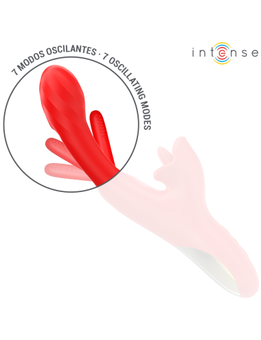 INTENSE - JESSICA VIBRATORE MULTIFUNZIONE STIMOLAZIONE CLITORIDE 24,8 CM ROSSO