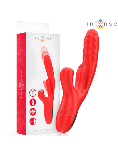 INTENSE - KAROL VIBRATORE MULTIFUNZIONE SPINTA E STIMOLAZIONE E ONDE STIMOLANTI ROSSO