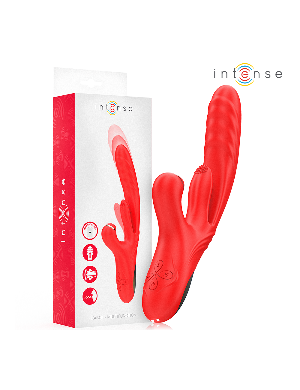 INTENSE - KAROL VIBRATORE MULTIFUNZIONE SPINTA E STIMOLAZIONE E ONDE STIMOLANTI ROSSO INTENSE - KAROL VIBRATORE MULTIFUNZIONE SPINTA E STIMOLAZIONE E ONDE STIMOLANTI ROSSO