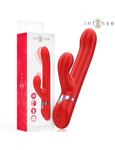 INTENSE - LELE VIBRATORE MULTIFUNZIONE ROTANTE E OSCILLANTE E STIMOLANTE ROSSO