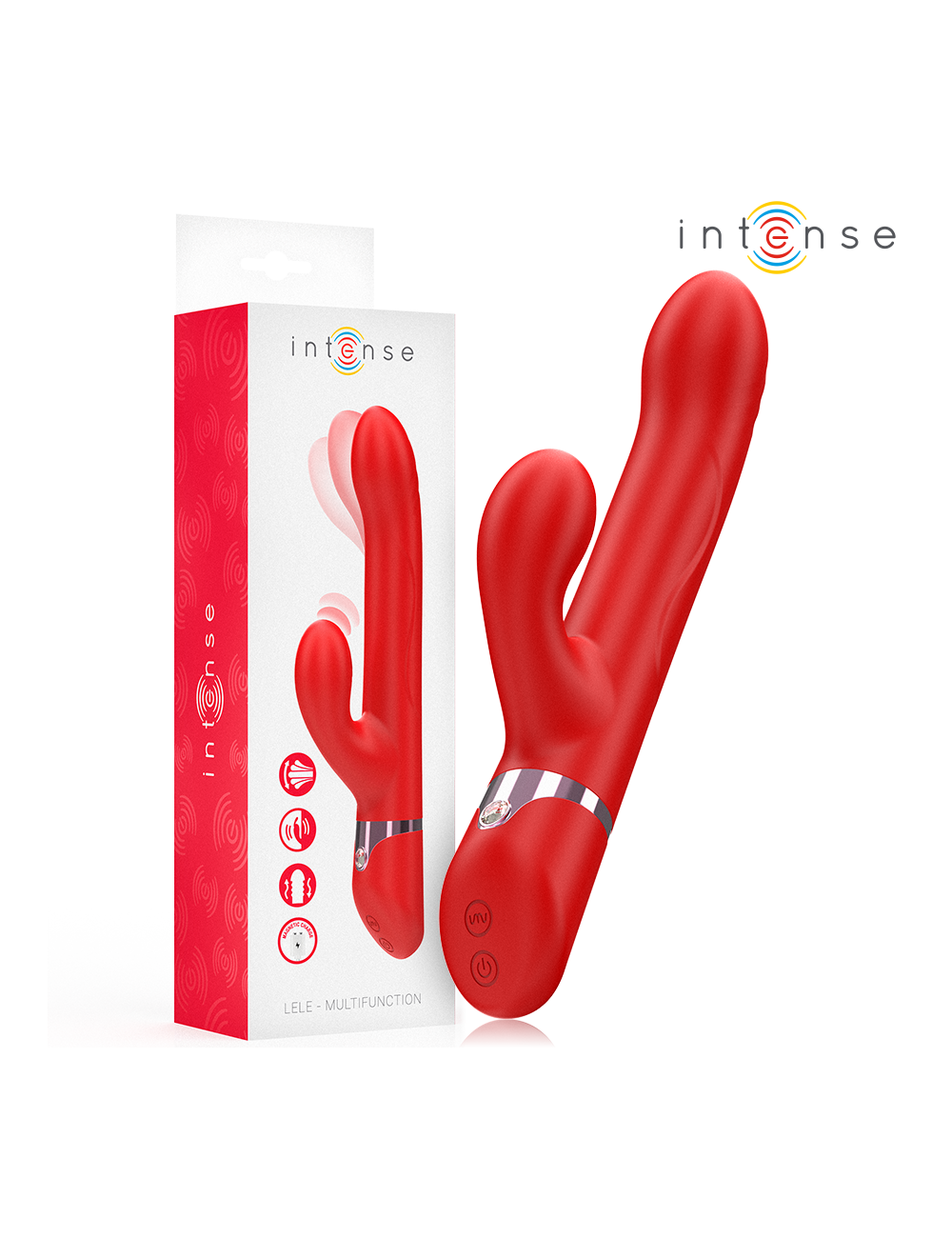 INTENSE - LELE VIBRATORE MULTIFUNZIONE ROTANTE E OSCILLANTE E STIMOLANTE ROSSO INTENSE - LELE VIBRATORE MULTIFUNZIONE ROTANTE E OSCILLANTE E STIMOLANTE ROSSO