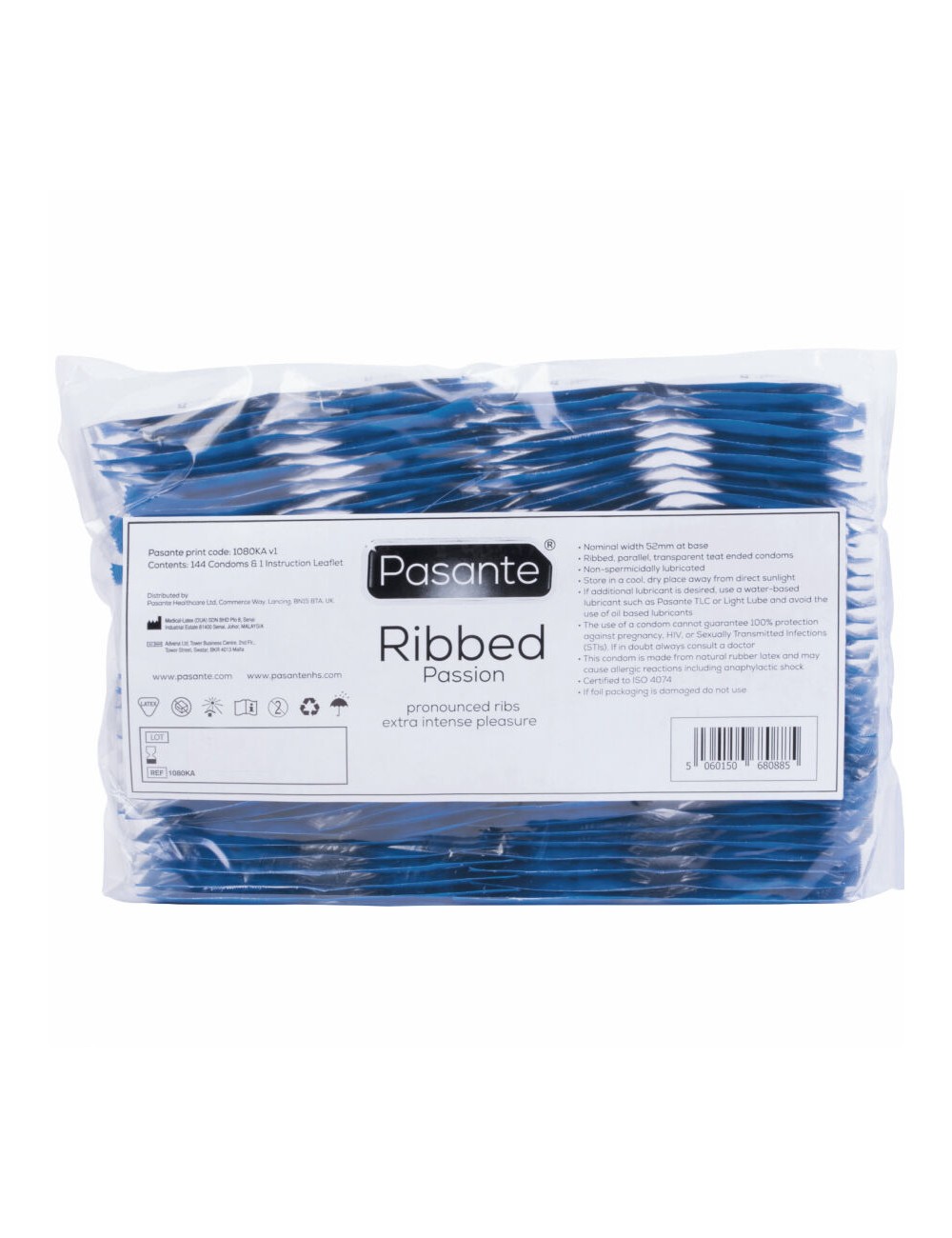 PASANTE - PRESERVATIVI RIBBED PASSION BUSTA 144 UNITÀ PASANTE - PRESERVATIVI RIBBED PASSION BUSTA 144 UNITÀ