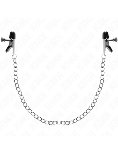 KINK - MORSETTI PER CAPEZZOLI A CATENA PIATTA ARGENTO 34 CM