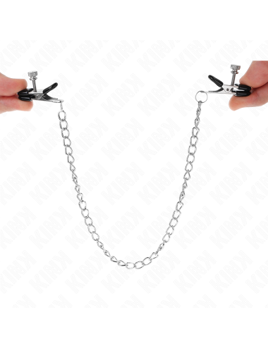 KINK - MORSETTI PER CAPEZZOLI A CATENA PIATTA ARGENTO 34 CM