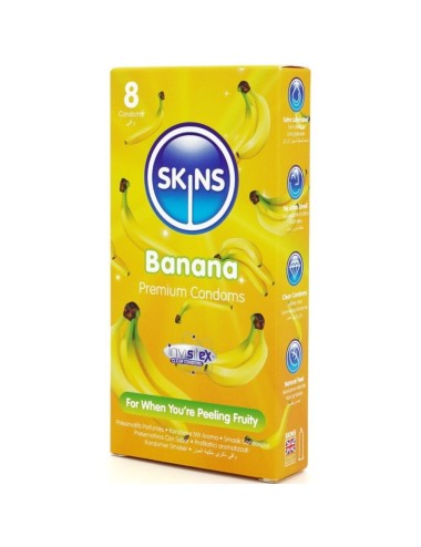 SKINS - PRESERVATIVI BANANA PREMIUM CONFEZIONE DA 8