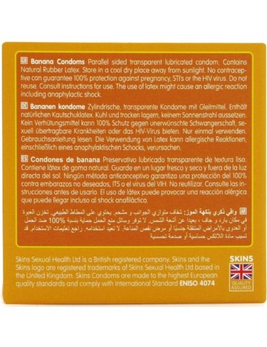 SKINS - PRESERVATIVI BANANA PREMIUM CONFEZIONE DA 4
