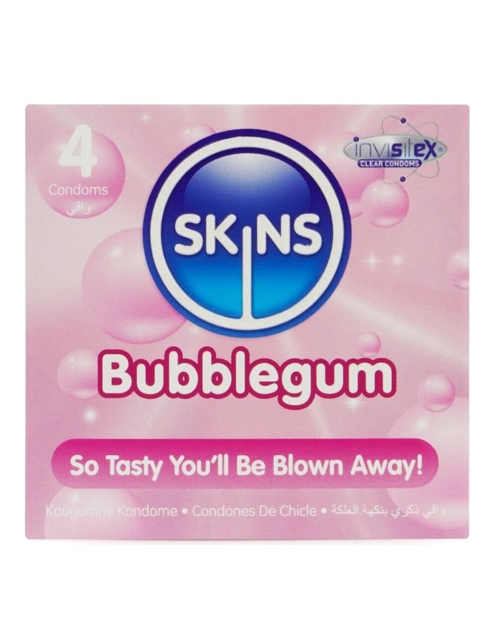 SKINS - BUBBLEGUM PREMIUM CONDOM CONFEZIONE DA 4 SKINS - BUBBLEGUM PREMIUM CONDOM CONFEZIONE DA 4
