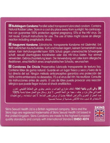 SKINS - BUBBLEGUM PREMIUM CONDOM CONFEZIONE DA 4
