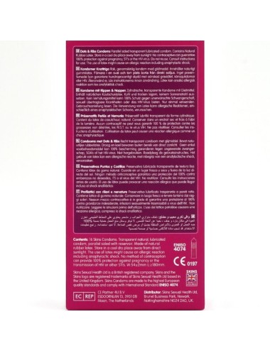 SKINS - DOTS & RIBS PREMIUM CONDOMS CONFEZIONE DA 16