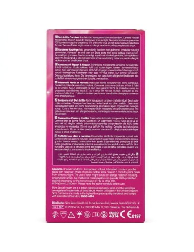 SKINS - DOTS & RIBS PREMIUM CONDOMS CONFEZIONE DA 8