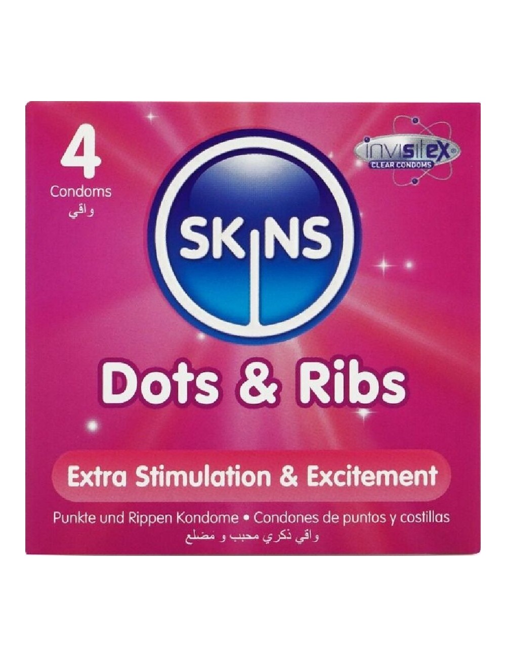 SKINS - DOTS & RIBS PREMIUM CONDOMS CONFEZIONE DA 4 SKINS - DOTS & RIBS PREMIUM CONDOMS CONFEZIONE DA 4