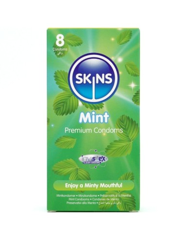 SKINS - PRESERVATIVI PREMIUM ALLA MENTA CONFEZIONE DA 8