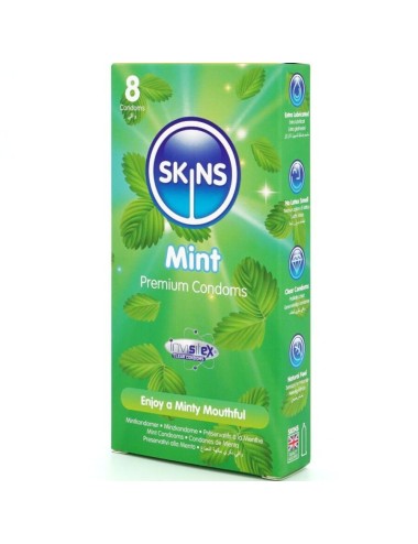 SKINS - PRESERVATIVI PREMIUM ALLA MENTA CONFEZIONE DA 8