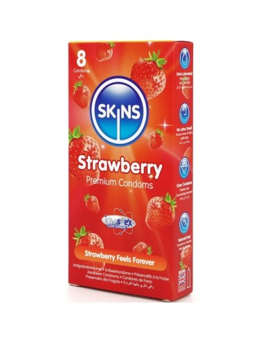 SKINS - PRESERVATIVI PREMIUM ALLA FRAGOLA CONFEZIONE DA 8