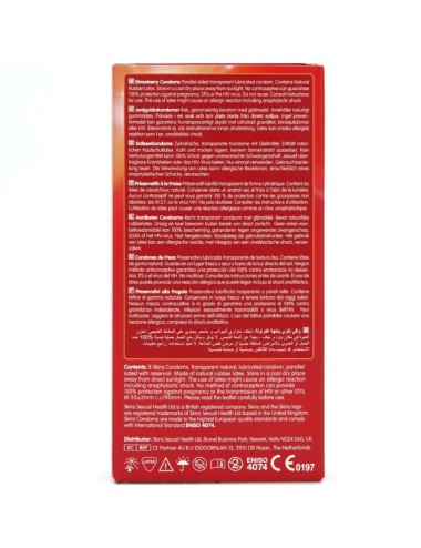 SKINS - PRESERVATIVI PREMIUM ALLA FRAGOLA CONFEZIONE DA 8