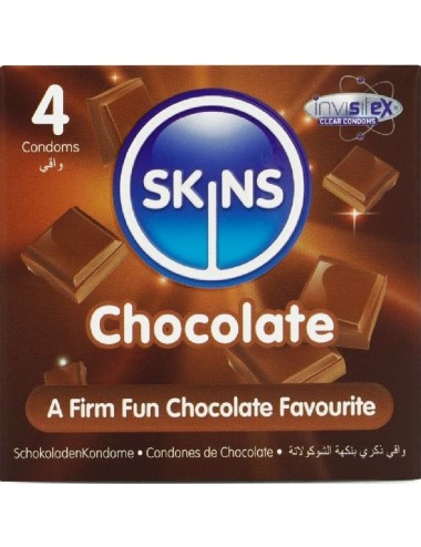 SKINS - PRESERVATIVI PREMIUM AL CIOCCOLATO CONFEZIONE DA 4
