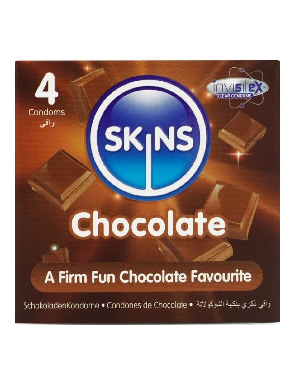 SKINS - PRESERVATIVI PREMIUM AL CIOCCOLATO CONFEZIONE DA 4 SKINS - PRESERVATIVI PREMIUM AL CIOCCOLATO CONFEZIONE DA 4