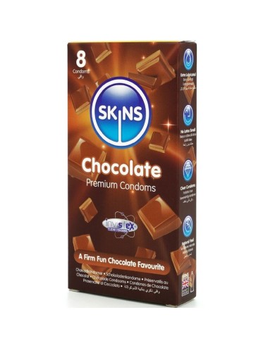 SKINS - PRESERVATIVI PREMIUM AL CIOCCOLATO CONFEZIONE DA 8