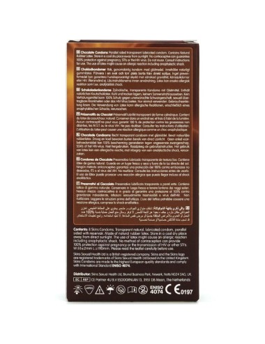 SKINS - PRESERVATIVI PREMIUM AL CIOCCOLATO CONFEZIONE DA 8