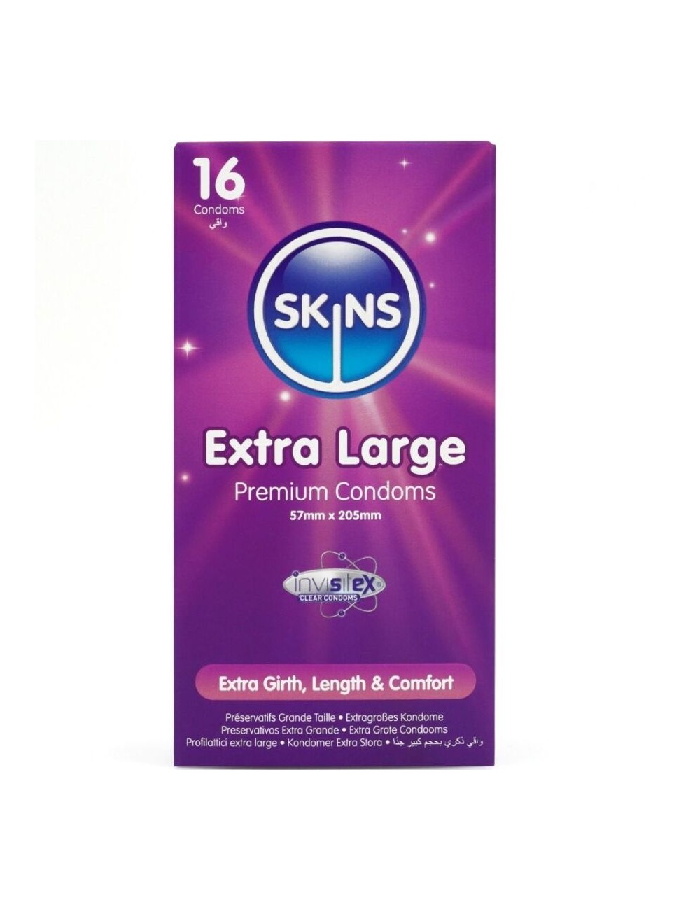 SKINS - PRESERVATIVI EXTRA LARGE PREMIUM CONFEZIONE DA 16 SKINS - PRESERVATIVI EXTRA LARGE PREMIUM CONFEZIONE DA 16