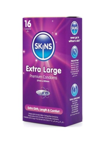 SKINS - PRESERVATIVI EXTRA LARGE PREMIUM CONFEZIONE DA 16