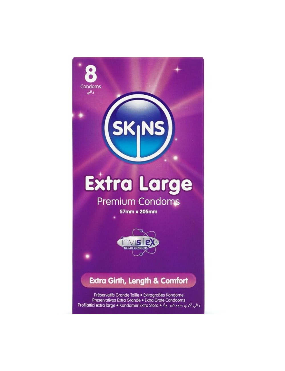 SKINS - PRESERVATIVI EXTRA LARGE PREMIUM CONFEZIONE DA 8 SKINS - PRESERVATIVI EXTRA LARGE PREMIUM CONFEZIONE DA 8