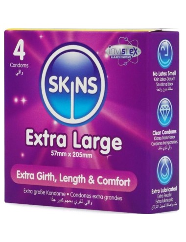 SKINS - PRESERVATIVI EXTRA LARGE PREMIUM CONFEZIONE DA 4