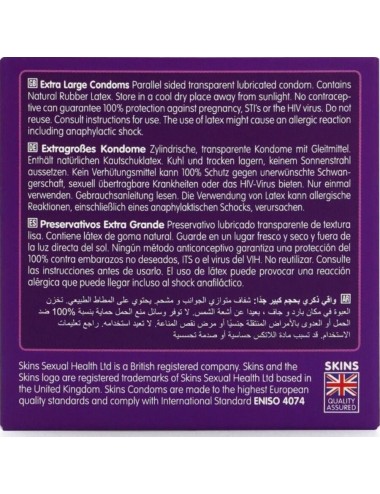 SKINS - PRESERVATIVI EXTRA LARGE PREMIUM CONFEZIONE DA 4