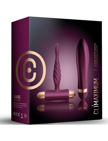 CLIMAXIMUM - KIT SFIDA VIBRATORE TWISTED + PLUG ANALE PER PRINCIPIANTI