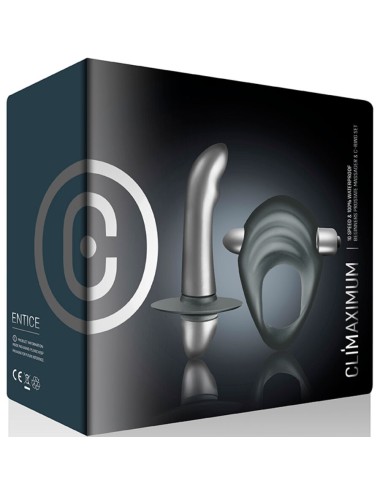 CLIMAXIMUM - ENTICE KIT ANELLO PER IL PENE + VIBRATORE PER LA PROSTATA PER PRINCIPIANTI