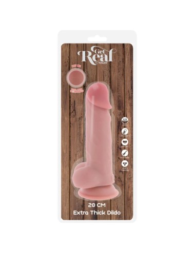 GET REAL - PENE REALISTICO DELUXE CON TESTICOLI EXTRA SPESSI 20 CM
