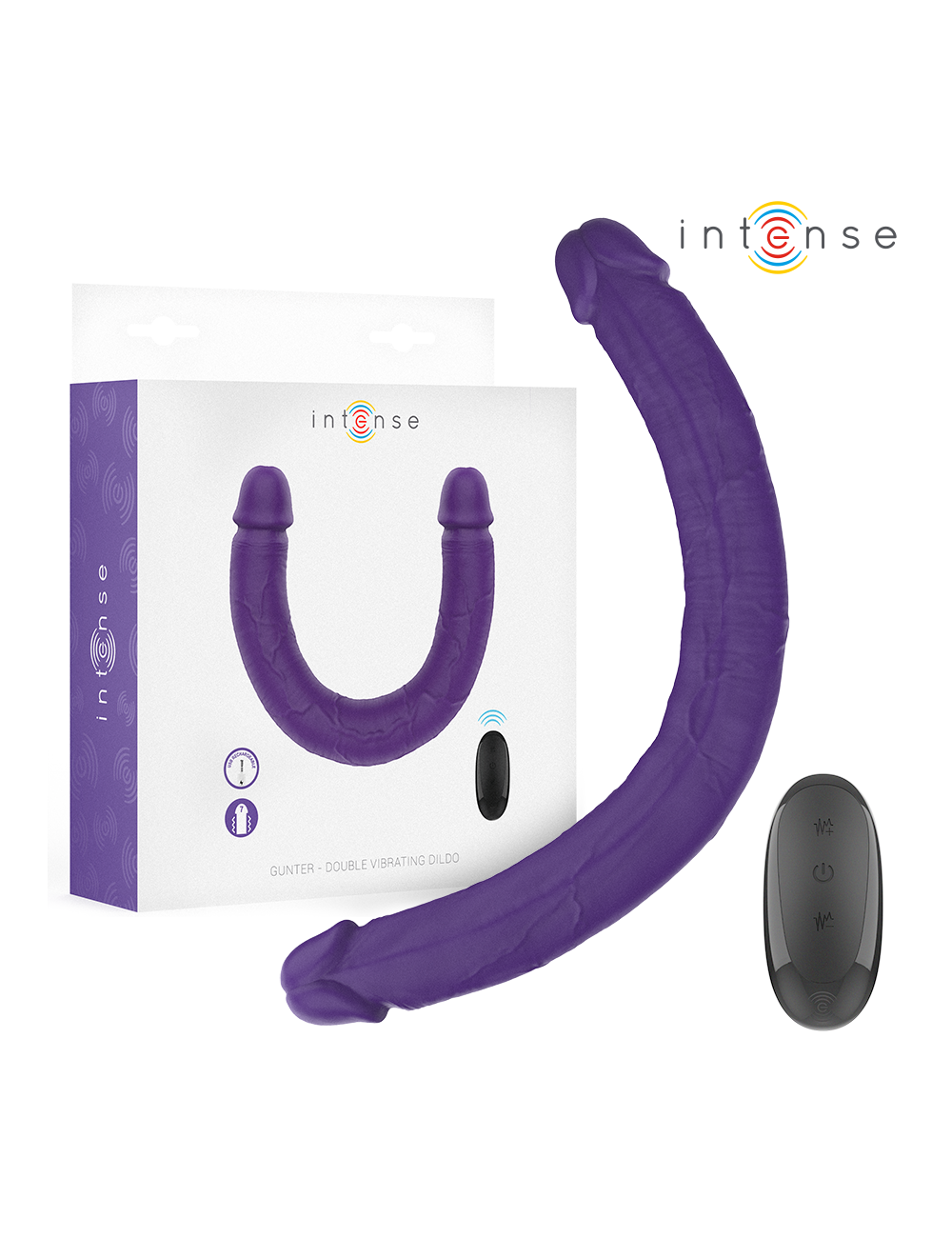 INTENSE - GUNTER DILDO DOPPIO VIBRATORE 40 CM VIOLA TELECOMANDO