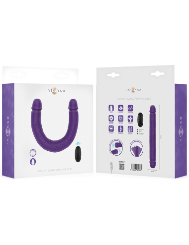INTENSE - GUNTER DILDO DOPPIO VIBRATORE 40 CM VIOLA TELECOMANDO