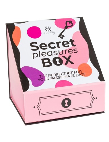 SECRET PLAY - PLEASURES BOX PER COPPIE: DADI + PROIETTILE VIBRANTE + PENNA CON PIUMA