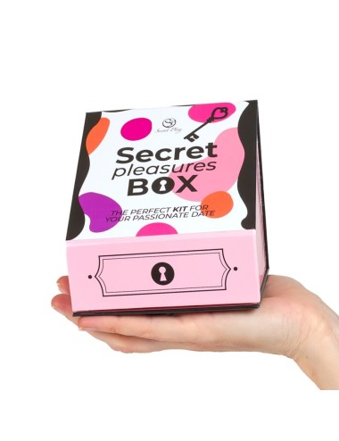 SECRET PLAY - PLEASURES BOX PER COPPIE: DADI + PROIETTILE VIBRANTE + PENNA CON PIUMA